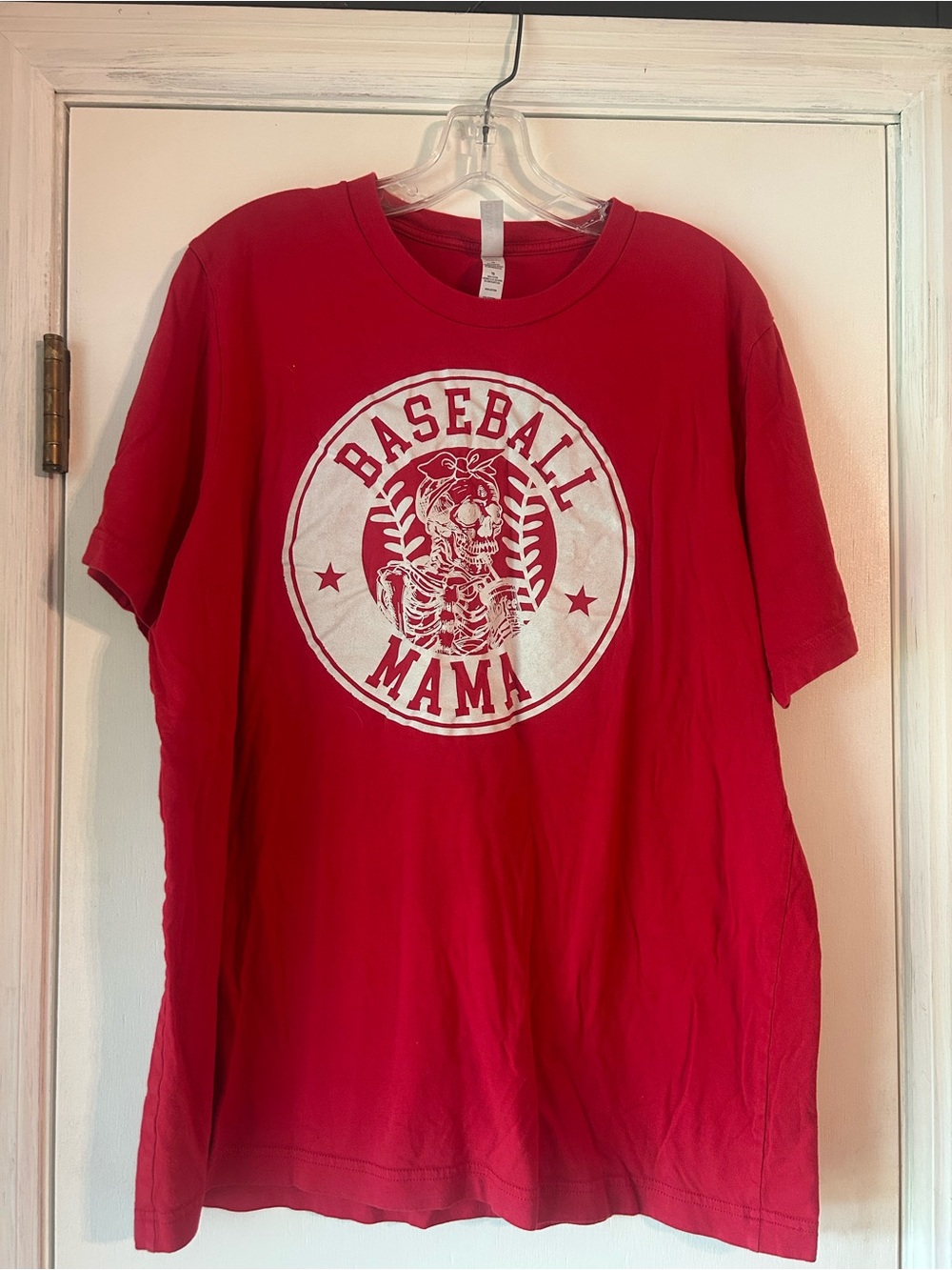 Bella Canvas Red Baseball Mama Tee